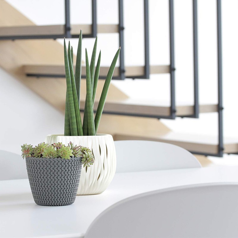 Prosperplast Splofy Flower Pot, Planter, Flower Pot, Knitting Pattern, Plastic