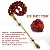 ALBATROSART -Luxury Collection- Prayer Beads-Worry Beads-Tesbih-Tasbih-Tasbeeh-Misbaha-Masbaha-Subha-Sebha-Sibha-Rosary (Red Agate-Gold Drop (10