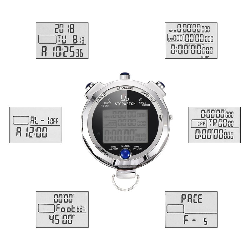 PATIKIL Digital Stopwatch Metal Waterproof Stop for Sport Watch Timer