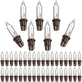 200 Pieces 2.5v Christmas 50/100/150/200 Count Mini Incandescent Wire String Lights Replacement Bulbs Indoor/outdoor Christmas Lights Decors for Home Xmas Tree (Brown Base with Warm White Bulb)