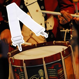 Yibuy White Wide Shoulder Strap Adjustable Nylon Replacement for Snare Drum Bag Handbag