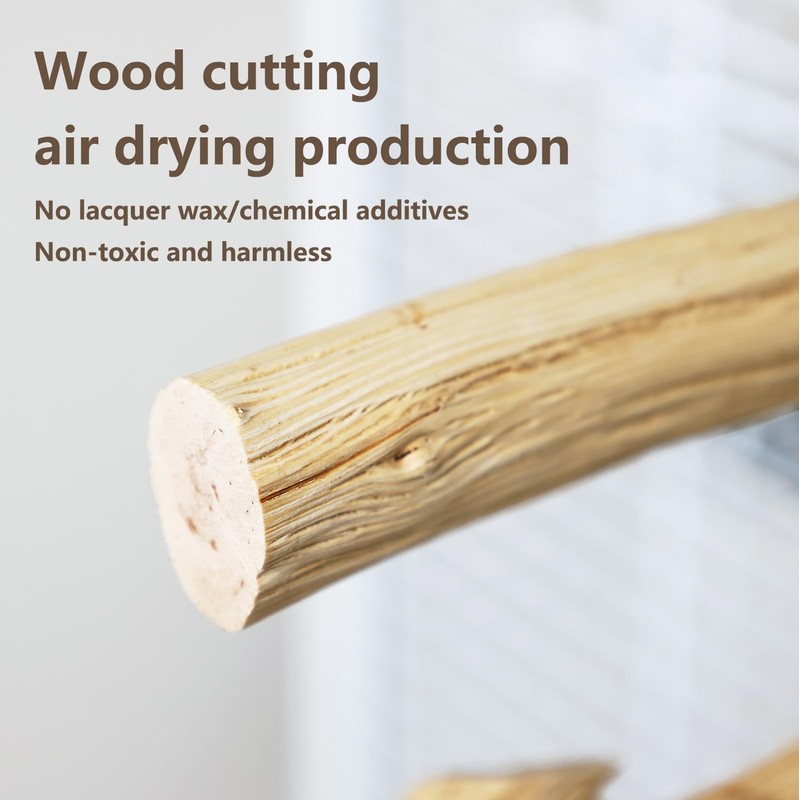 Natural Wood Bird Perch for Cage – Chewing & Claw