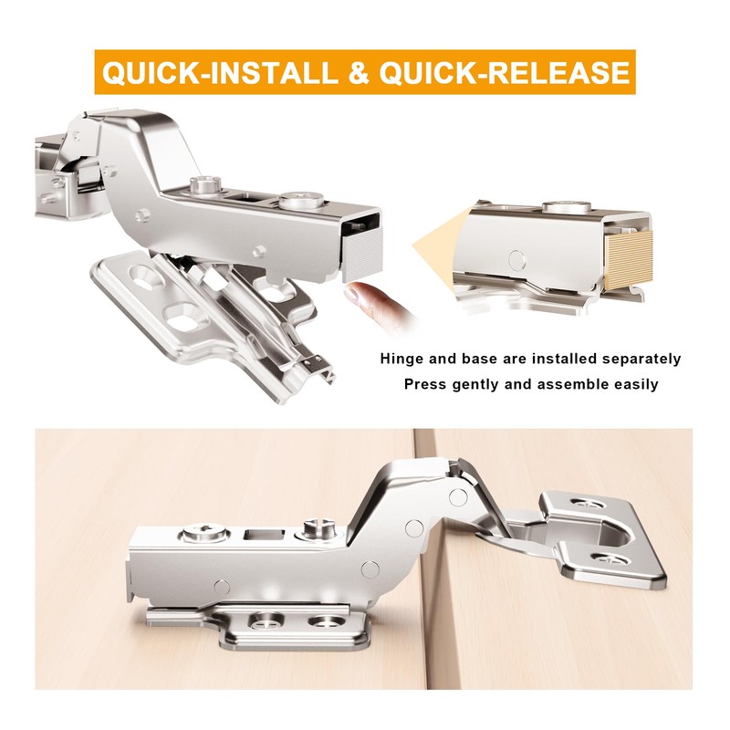 Luokim 2pcs Professional Grade Inset Soft Close Cabinet Hinges Frameless