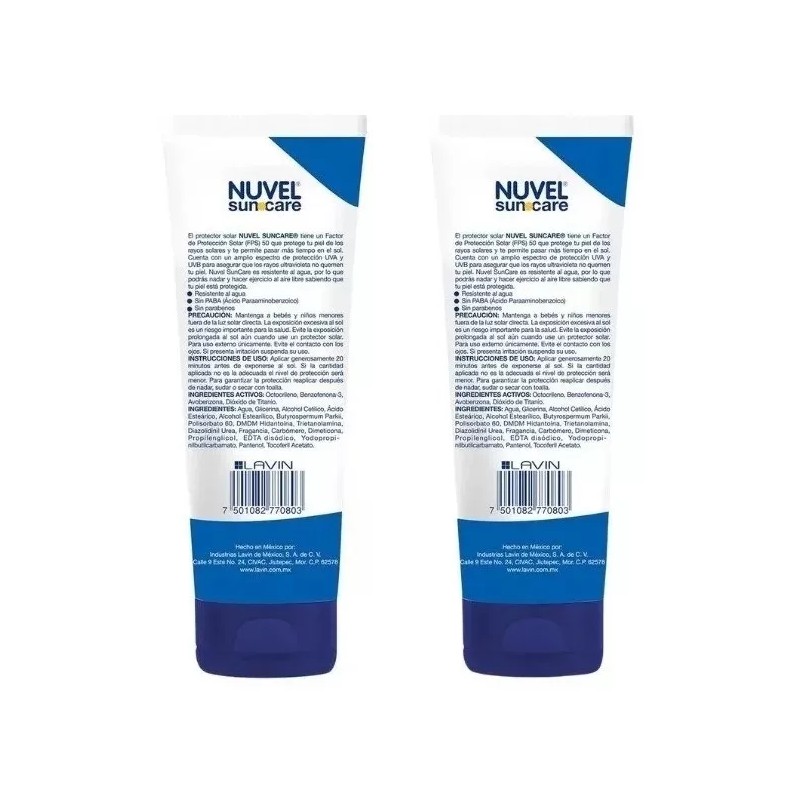 Nuvel Bloqueador Solar Fps 50 Nuvel Suncare 120 Ml 2