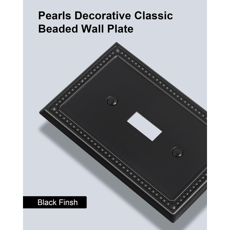 TREEWELL 4-Pack Single Toggle Light Switch Cover Plate, Pearls Decorative