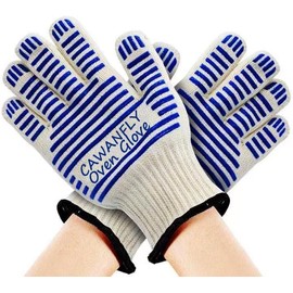 BBQ Gloves 572℉ Extreme Heat Resistant, Grilling Gloves Silicone Non-Slip Mitts Kitchen Gloves for BBQ Grilling Cooking Baking-1 Pair