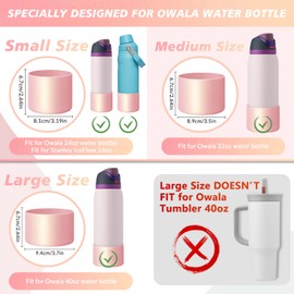 UBEEKOO Silicone Boot for Owala 40oz FreeSip,Twist,and Flip Stainless Steel Water Bottle,Sleeve Cover for Owala Water Bottles,Anti-Slip Bottom Protective for Owala Accessories,Metallic LightPink
