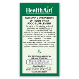 HealthAid Curcumin 3 Vegan Tablets - Pack of 30