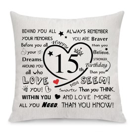 11th Birthday Gift for Girls Boys 11th Birthday Throw Pillow Cover Gift Inspirational pillowcase for Daughter Son Granddaughter Sister Niece Cousin Besties Friends Birthday Keepsake Cushion Cover (15)
