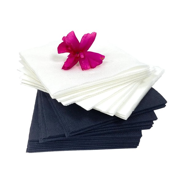 CANAPE KING Disposable Napkins Black - 100Pcs 2 Ply Ultra