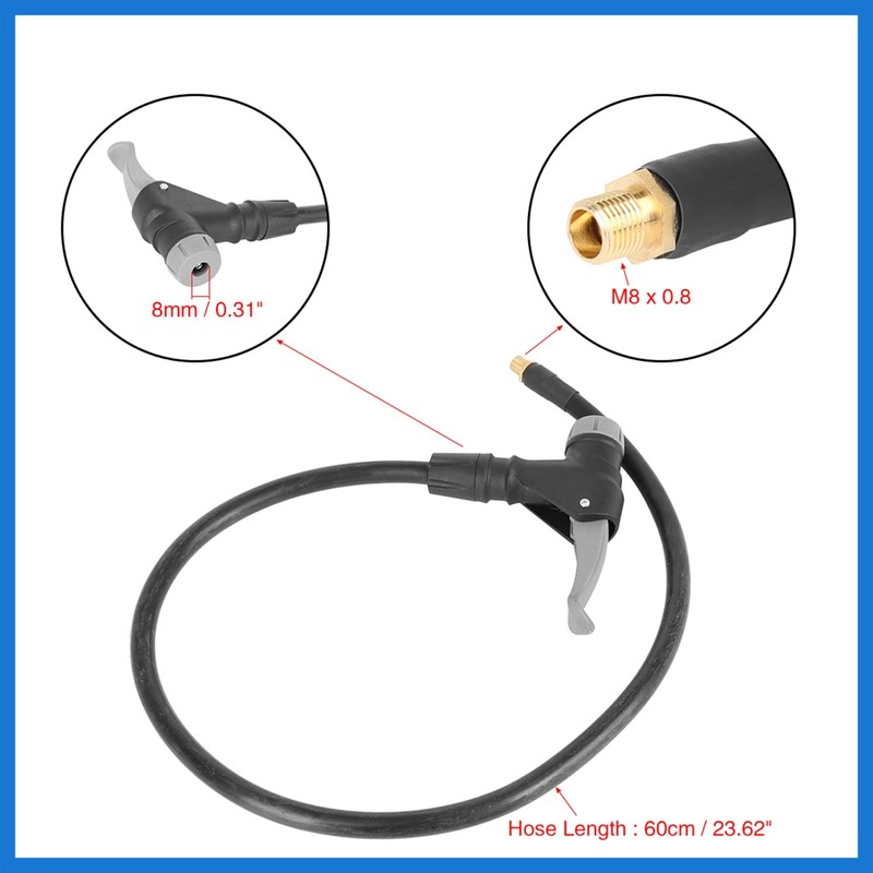 VekAuto 60cm Air Tyre Tire Chuck Inflator Pump Hose Adapter