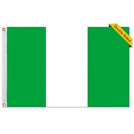 Nigeria Flag,Nigeria Flag 3x5,Nylon Nigeria Flag Outdoor,Heavy Duty Nigeria Sewn Flag,Double Sided Nigeria Flag with Brass Grommets,All Weather Nigeria Flag for Outside
