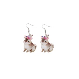 Lovely Easter Bunny Earrings Acrylic Floral Rabbit Earrings Spring Festival Easter Jewelry Gift(A)