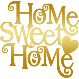 ANGDEST Home Sweet Home (Metallic Gold) (Set of 2) Premium Waterproof Vinyl Decal Stickers for Laptop Phone Accessory Helmet Car Window Bumper Mug Tuber Cup Door Wall Decoration