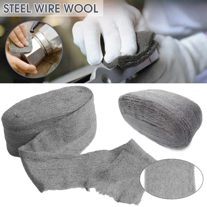 1X Grade 0000 Steel Wire Wool 3.3m for Polishing Cleaning