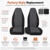 GXARTS 2Pcs 60/40 Cloth High Back Bench Seat Cover Black/Charcoal