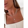DEARMAY Sterling Silver Cross Necklace for Women, Dainty Layered Thin