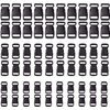5/8, 1/2, and 3/8 inch(20 Each) Black Plastic Contoured Side