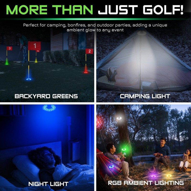 KINGTOP Rechargeable LED Golf Hole Light - Waterproof, Focused Illumination