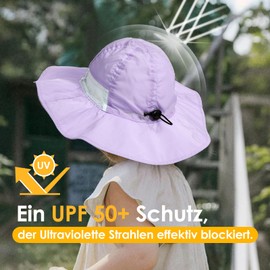PONCEAU Unisex Baby Toddler Sun Hat Cap Girls Boys Hat Bucket Hats Toddler Summer Hat Fishing Hat Neck Cap Beach Hat Children Baby Summer Hat UV Protection UPF 50+, light purple, 3-12 Months