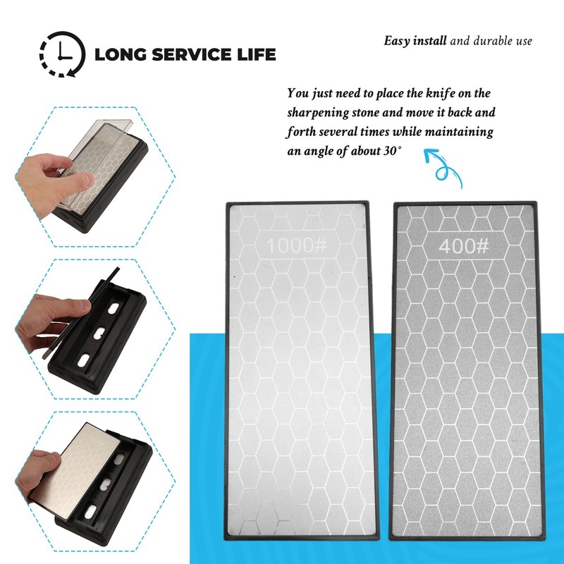 AWAOVV Double-Sided Diamond Sharpening Stone,Whetstone Honeycomb Plate with Non-Slip Base(400/1000