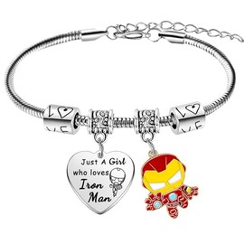 Anime Cartoon Superhero Bracelet Gifts for Women Men Iron Palm Charm Bracelet for Fans Gifts Movie Fans Bracelet Superhero Jewelry Classic Anime Character Charm Bracelet Movie Lover Gifts Birthday Gifts Superhero Merchandise