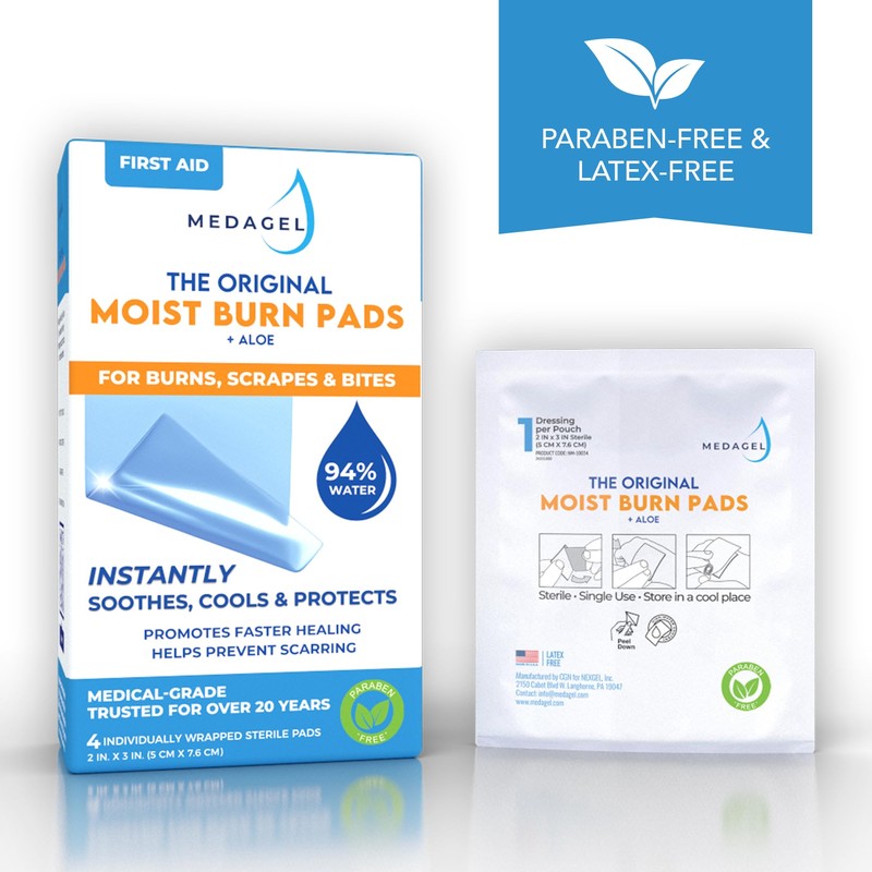 Medagel The Original Moist Burn Pad - Hydrogel Healing Pads,