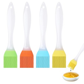 4 Stück Backpinsel Silikon,Silikonpinsel Küche,Pinsel für Backen,Küche Backpinsel Spülmaschinenfest,Pastry aus Baking Klein,Hitzebeständig Grillbürste,Lebensmittel Pinsel für Küche, BBQ, Pastry, Brot