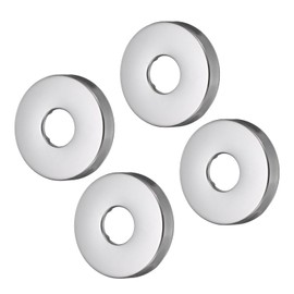 sourcing map 4pcs Shower Arm Flange 60mm/2.4" OD Escutcheon Plate Stainless Steel Round Plumbing Cover Plates for 21mm/0.8" Dia Water Pipe Faucet Decoration, Silver Tone