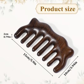Wooden Scalp Comb Massager Gua Sha Massage Scalp Round & Wide Tooth Hair Comb Hair Care MassageComb Wooden Massage Brush for Men Women