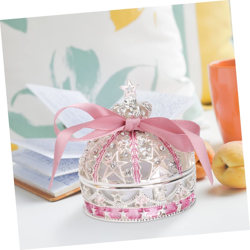 DOITOOL Elegant Princess Crown Ring Jewelry Box Holder for Rings