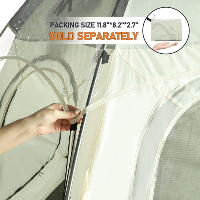 Transparent Rainfly Replacement for AYAMAYA Screen Tent, to Make a