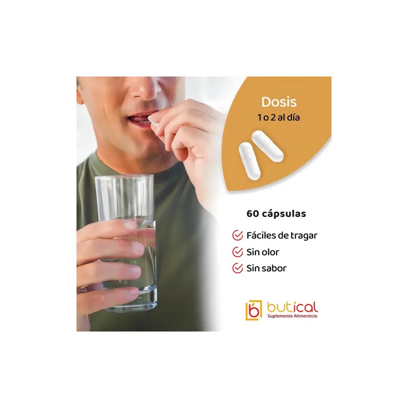 Butical Butirato De Calcio 60caps 500mg Prebiotico Posbiotic Sabor Sin