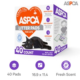 ASPCA Fresh Scented Cat Pad Refills for Litter Box System Size 16.9 x 11.4 Inch - Pack of 40
