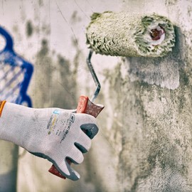 Gebol Multi Flex White, Work Gloves with Nubs, Dermatologically Tested Nitrile Gloves, for Men, Size XL (Size 10), White, 6 Pairs Multipack