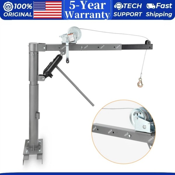 grvee 🆕🔥Heavy Duty Folding Truck-Mounted Crane Electric Winch 1000 lbs