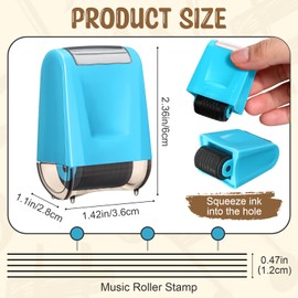 Nezyo 1 Pcs Music Staff Roller Stamp 5 Line Teacher Stamp Pen Practice Self Inking Rolling Sentence Strips Handwriting Line Tool for Music Writing Roller Handwriting(Bule)