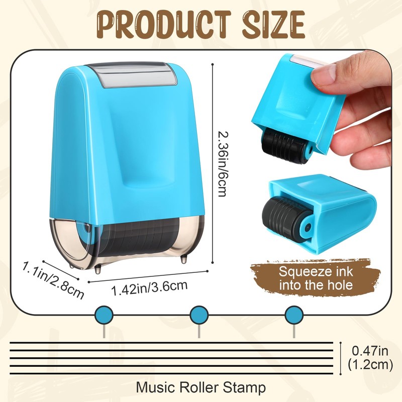 Nezyo 1 Pcs Music Staff Roller Stamp 5 Line Teacher