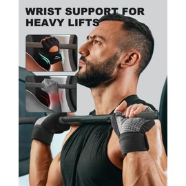 Trideer Weight Lifting Gloves for Women Men with Wrist Support, Workout Gloves Women Full Palm Protection for Gym Training, Fitness, Weightlifting & Pull Ups (Black, Small)