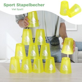 yeesport 48 PCS Sport Stacking Cups, Sport Training Game for Challenge Competition, Plastic Stacking Cups, Classic Family Game for Youth and Adults, Red+Blue+Green+Yellow