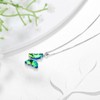 Aurora Tears Butterfly Heart Necklace Women 925 Sterling Silver Animal