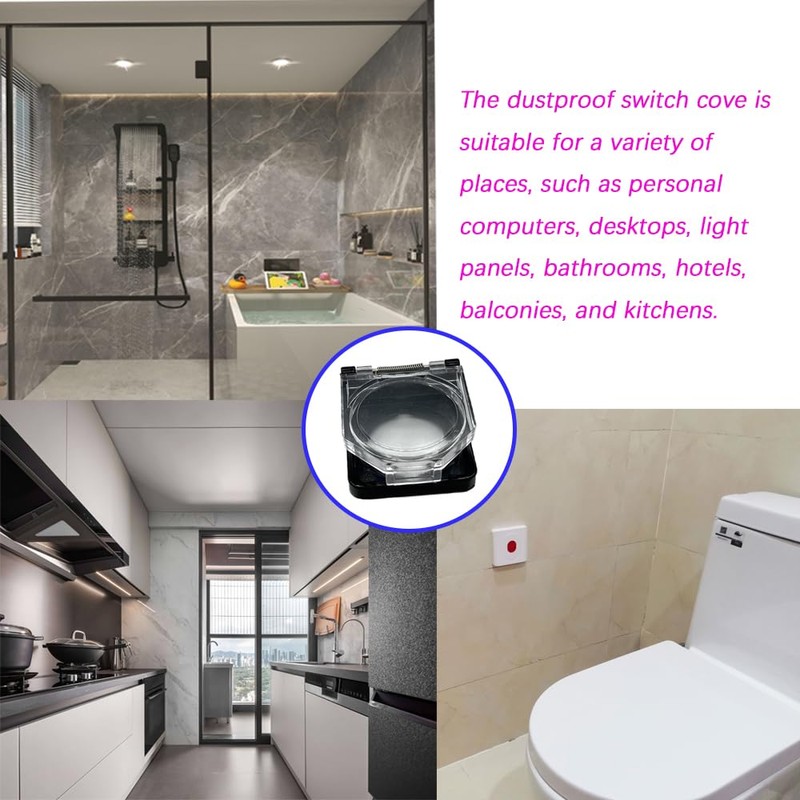 4 Pcs Dustproof Switch Cover, Safety Power Push Button Protector