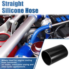 uxcell 4" ID 6" Length 4-Ply Reinforced High Temp Straight Coupler Silicone Reducer Hose Black for Car Intercooler Intake Piping