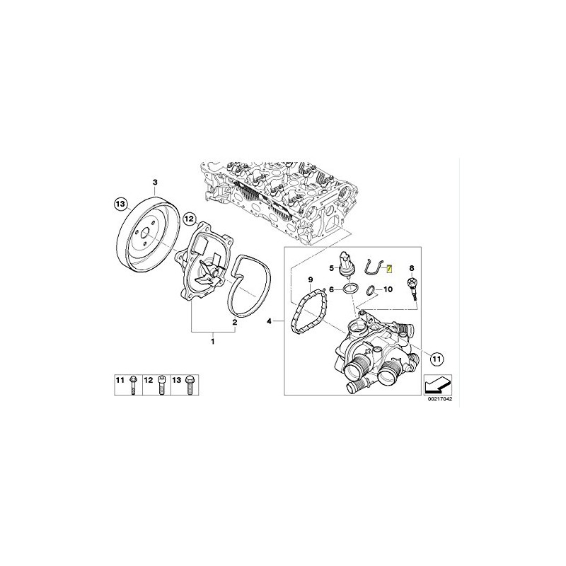 MINI R55 R56 R57 Coolant Temperature Sensor Spring Clip 11537547825