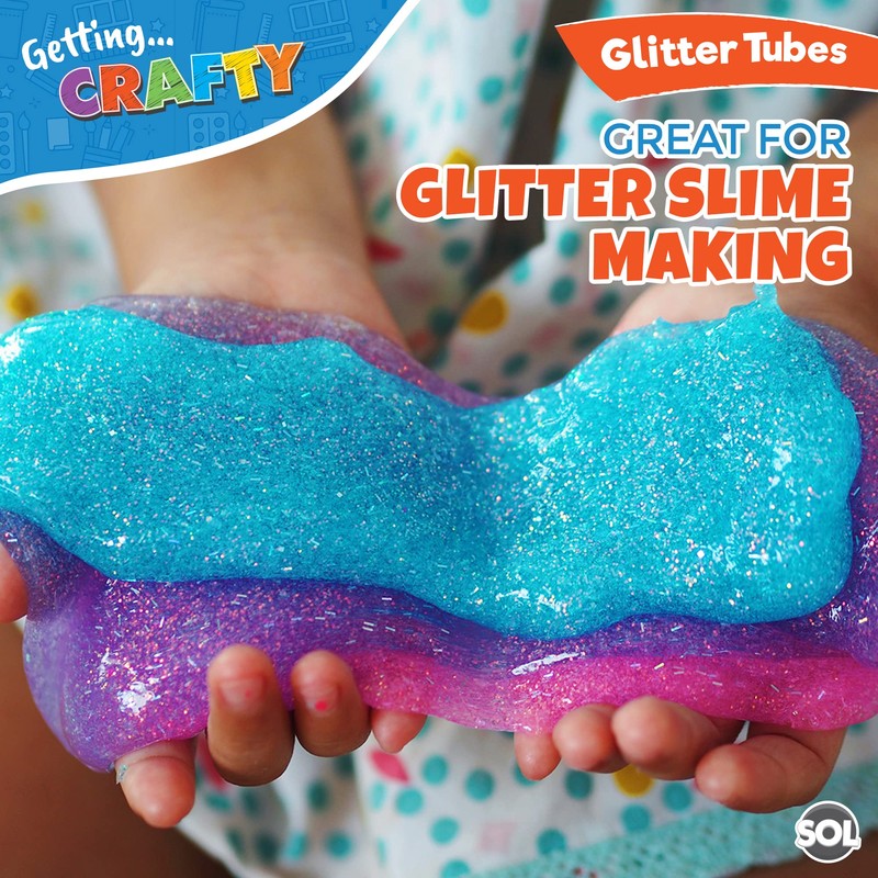 54pk Kids Glitter Tubes in 10 Assorted Vibrant Colours |