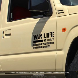 [KAIMIRU STORE] Outdoor Camping Hiace Gymny Mini Car Decal Sticker Stencil Van Life Vanlife (k_116 Black)