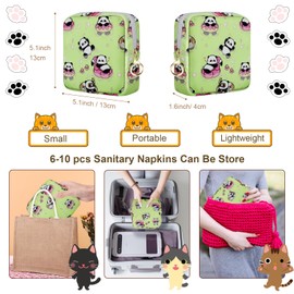 Likesing Tampon Holder for Purse, Canvas Period Bag Sanitary Napkin Storage Bag for Girls Womens, Portable Feminine Emergency Pad Period Pouch(Swimming Panda)