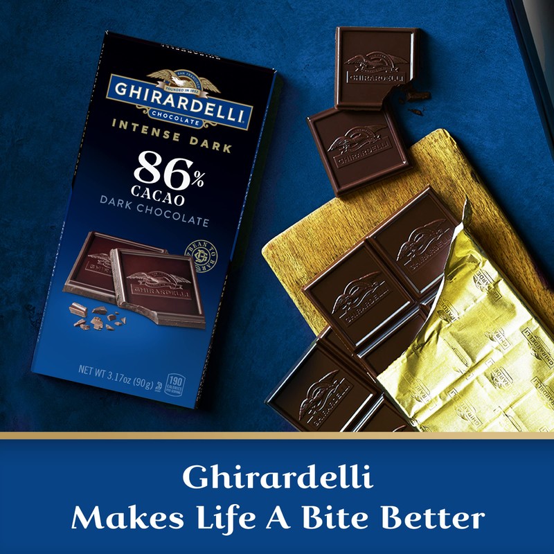 GHIRARDELLI® INTENSE DARK Chocolate Bar, 86% Cacao, 3.17 Oz Bar