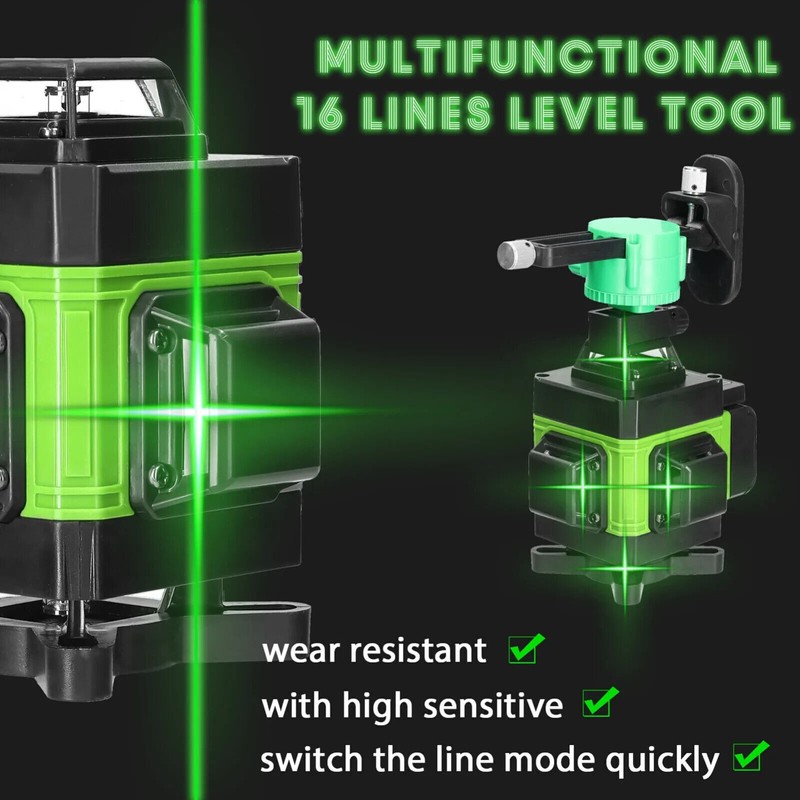 Unbranded 4D 360° 16 Lines Green Laser Level Auto Self