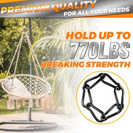 Sprookber Carabienr Clips Spring Snap Hook, 4 Inch Iron Heavy Duty Caribeaners for Key, Keychain Hooks for Hammocks, Backpacks, Outdoor Gear, Set of 6 (Black)